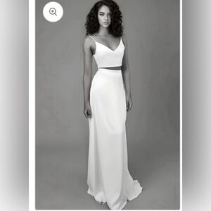 Lula Bridal Jacey 2 Piece Wedding Dress Size 2 in Ivory
